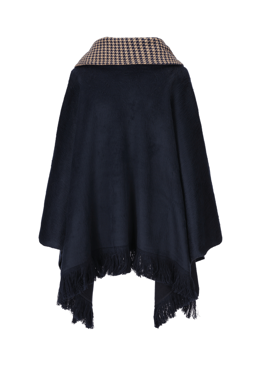 Luis Trenker Poncho Con Frange Modello Lupiera