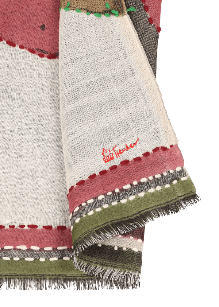 Luis Trenker Sciarpa Di Lana Con Ricamo Luarbol