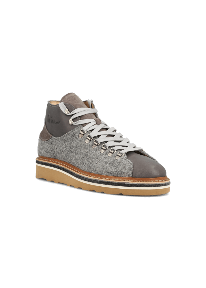 Luis Trenker Sneaker In Pelle E Feltro Lugionata