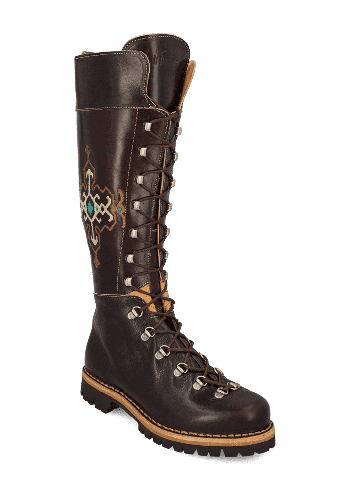 Luis Trenker Stivale In Pelle Con Ricamo Lutina