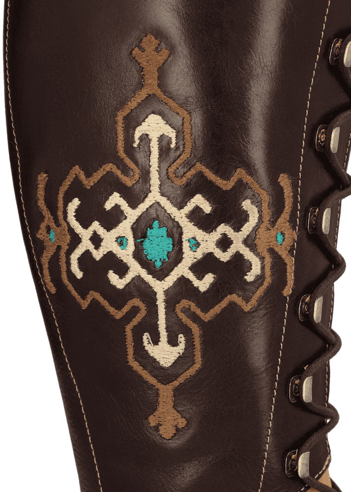 Luis Trenker Stivale In Pelle Con Ricamo Lutina