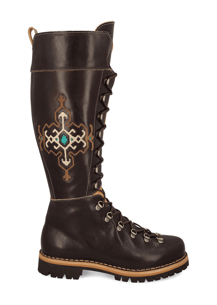 Luis Trenker Stivale in pelle con ricamo Lutina