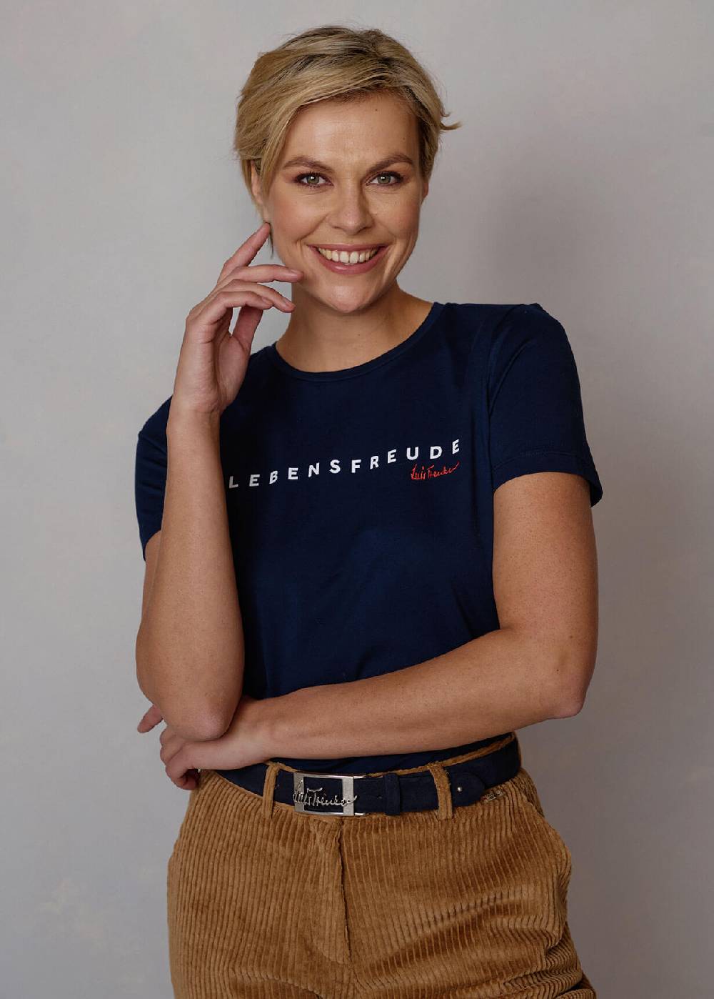 Luis Trenker T-shirt Con Scritta "Lebensfreude"