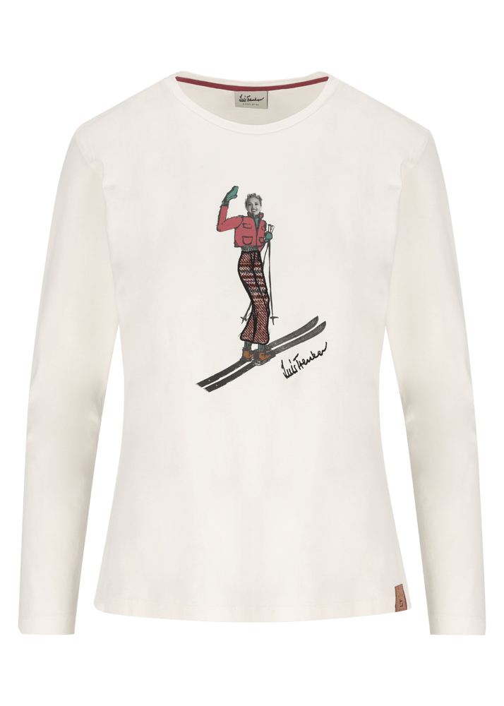 Luis Trenker Maglia A Maniche Lunghe Con Grafica Ludina