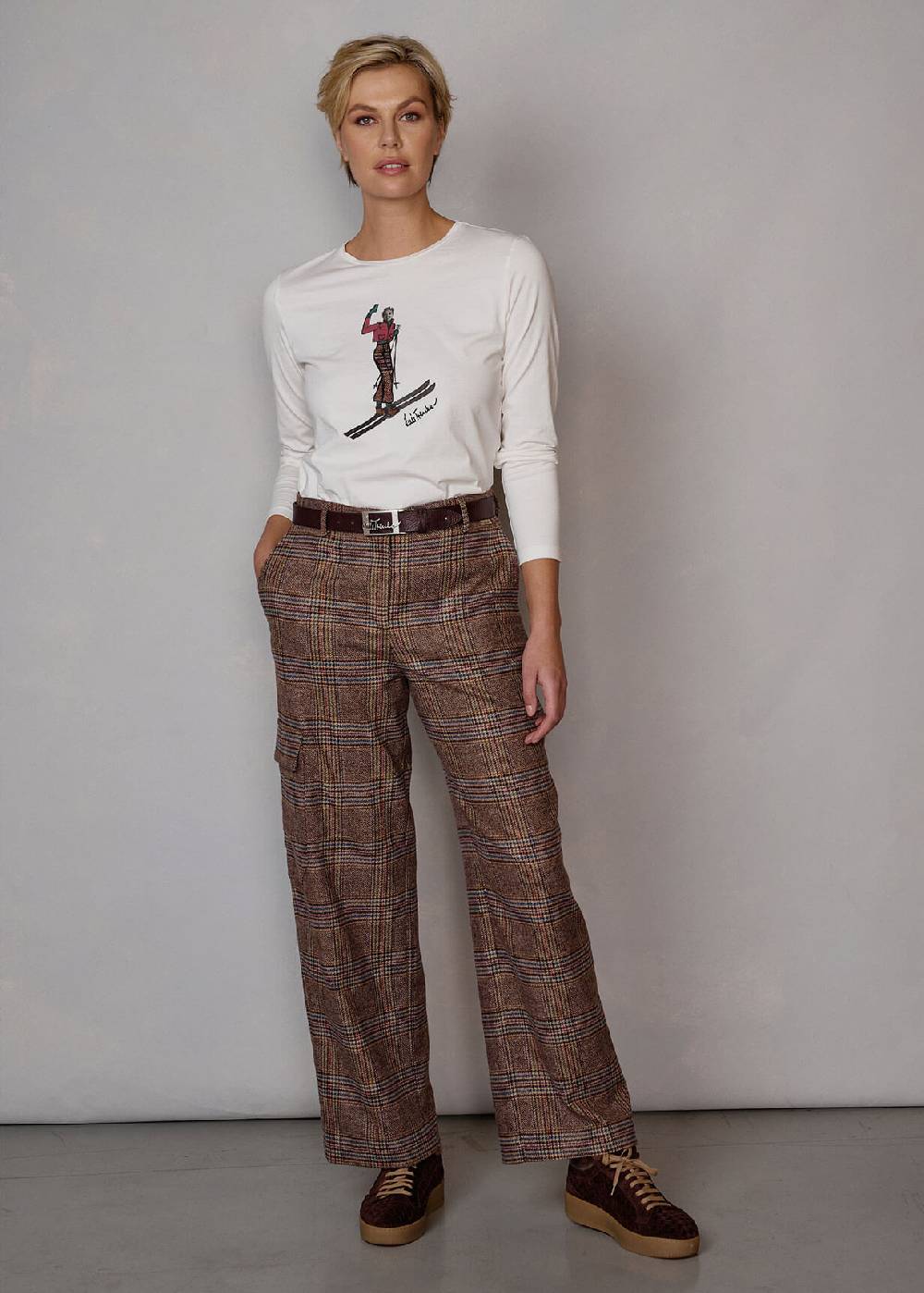 Luis Trenker Maglia a maniche lunghe con grafica Ludina