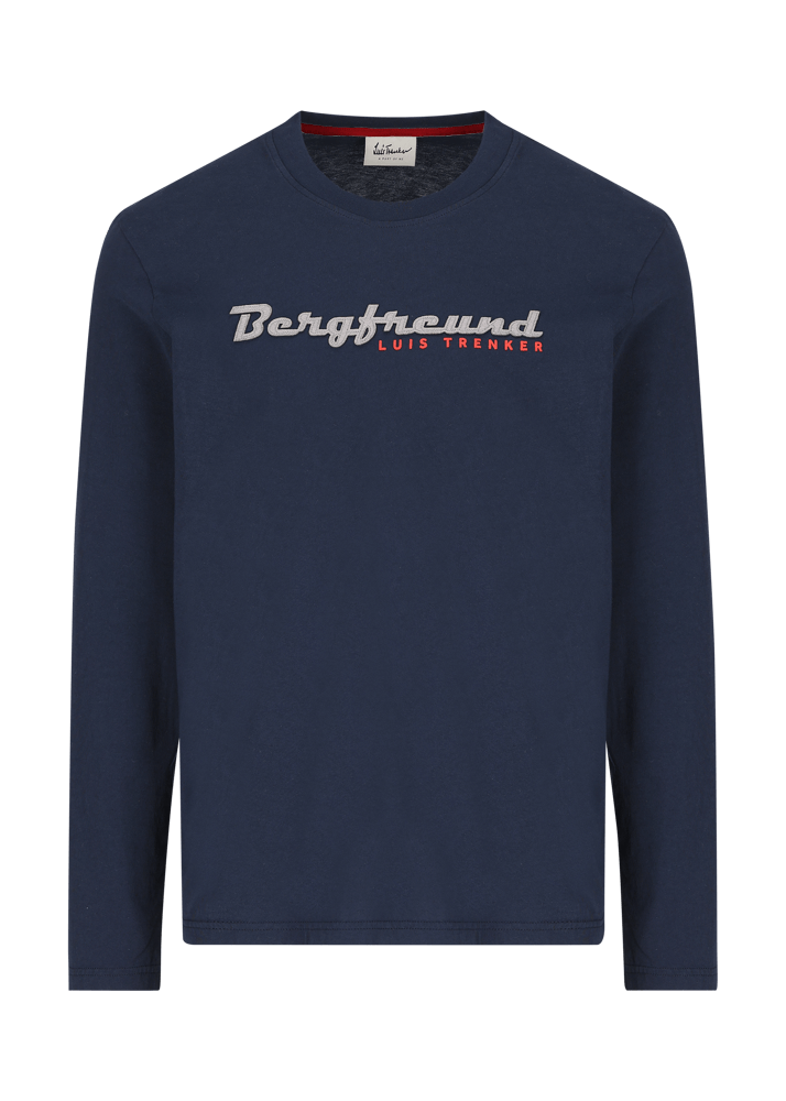Luis Trenker Maglia A Maniche Lunghe Con Scritta Bergfreund