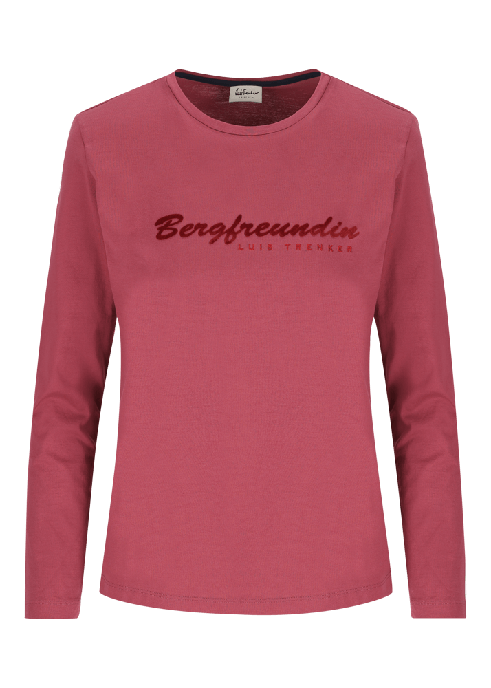 Luis Trenker Maglia A Maniche Lunghe Con Scritta "Bergfreundin"