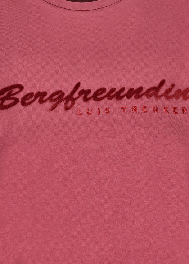 Luis Trenker Maglia A Maniche Lunghe Con Scritta "Bergfreundin"