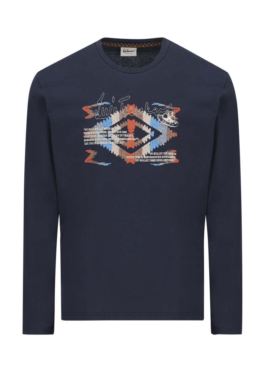 Luis Trenker Maglia A Maniche Lunghe Con Stampa E Ricamo Modello Luloris