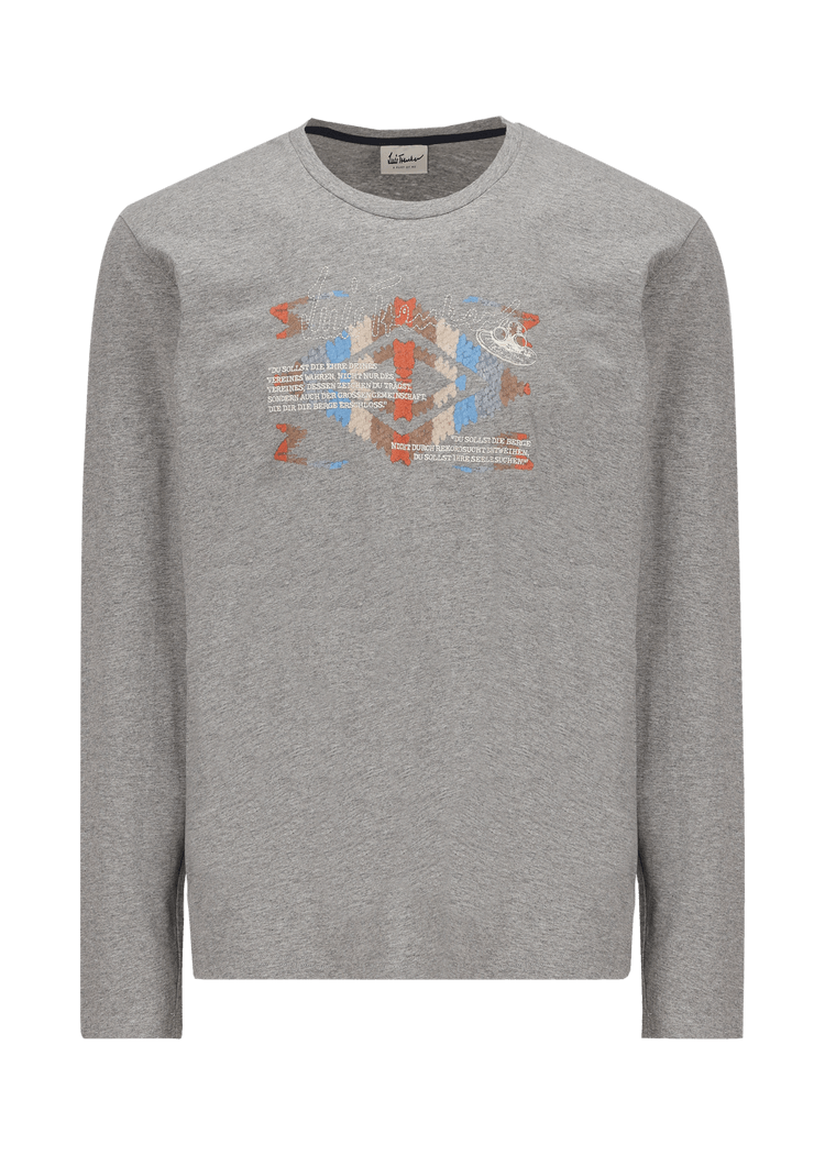 Luis Trenker Maglia a maniche lunghe con stampa e ricamo modello Luloris