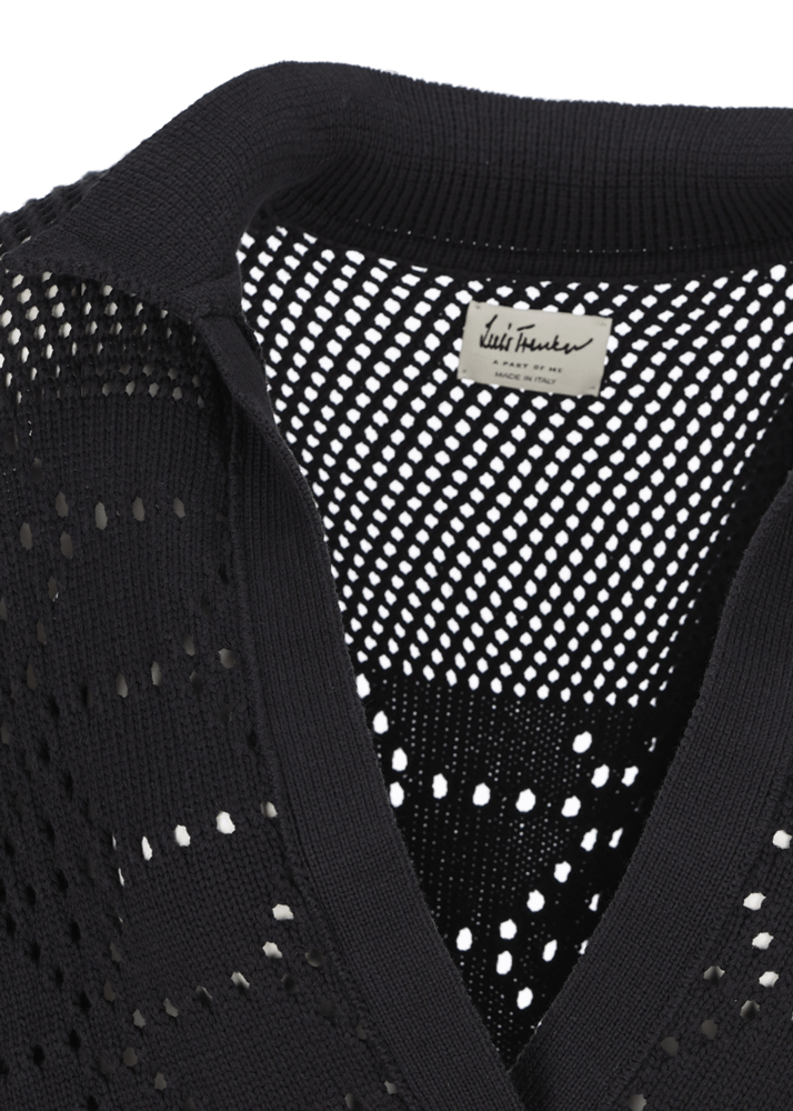 Luis Trenker Maglione In Maglia Traforata Con Profondo Scollo A V Modello Lualtea