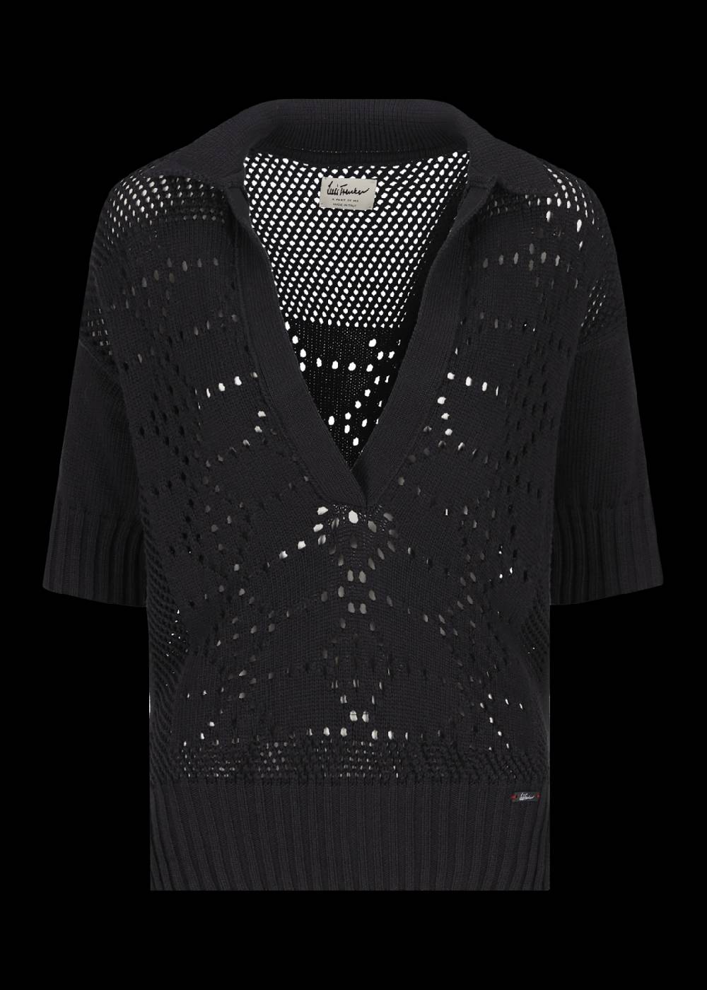 Luis Trenker Maglione in maglia traforata con profondo scollo a V modello Lualtea