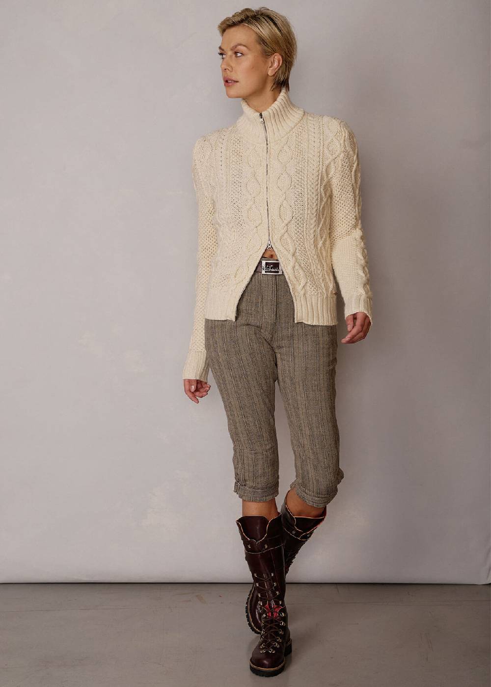 Luis Trenker Pantaloni alla zuava con motivo a spina di pesce Lulieselotte