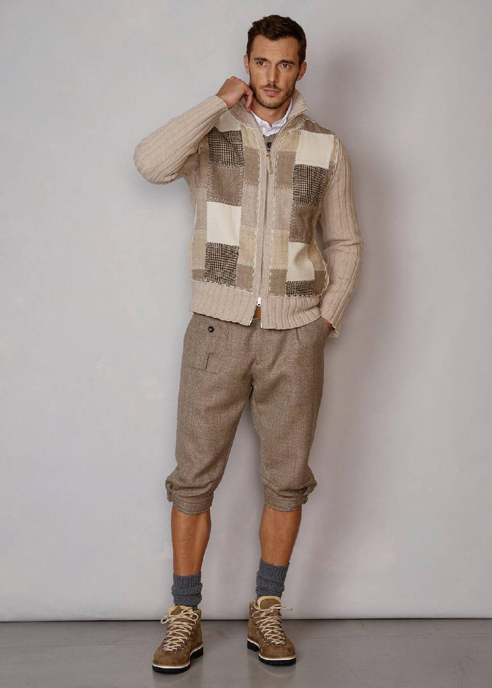 Luis Trenker Pantaloni alla zuava con motivo a spina di pesce Lustanislaus