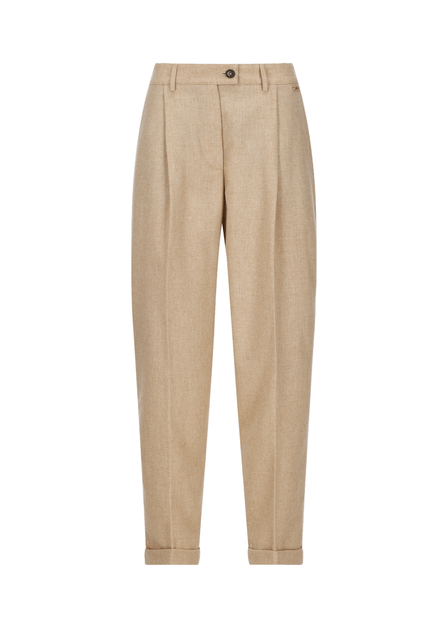 Luis Trenker Pantaloni Carrot Fit In Flanella Modello Luloretta