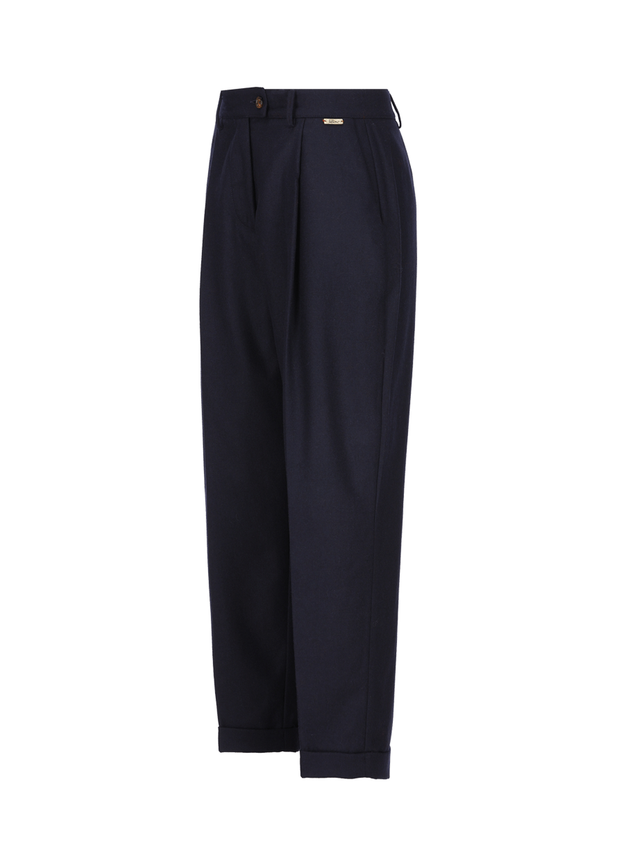 Luis Trenker Pantaloni Carrot Fit In Flanella Modello Luloretta