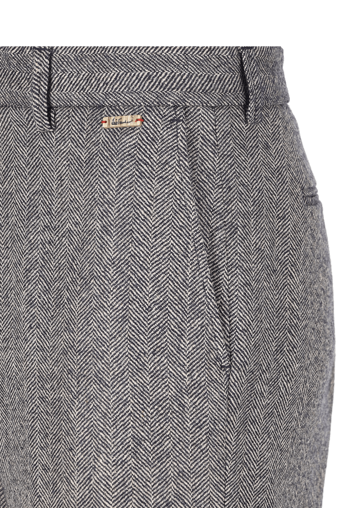 Luis Trenker Pantaloni Chino Con Motivo A Spina Di Pesce Lubogi