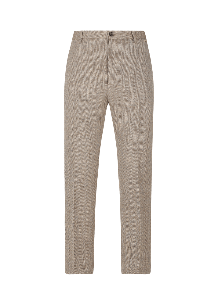 Luis Trenker Pantaloni Chino Con Motivo A Spina Di Pesce Lubogi