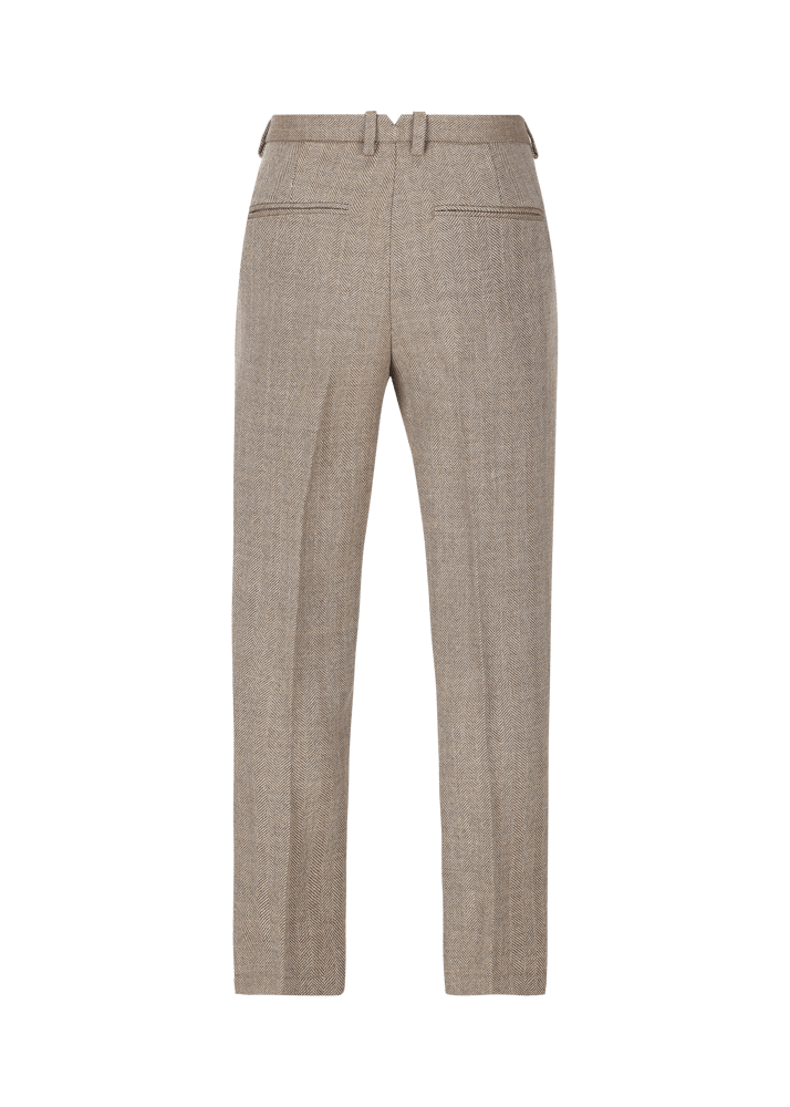 Luis Trenker Pantaloni Chino Con Motivo A Spina Di Pesce Lubogi