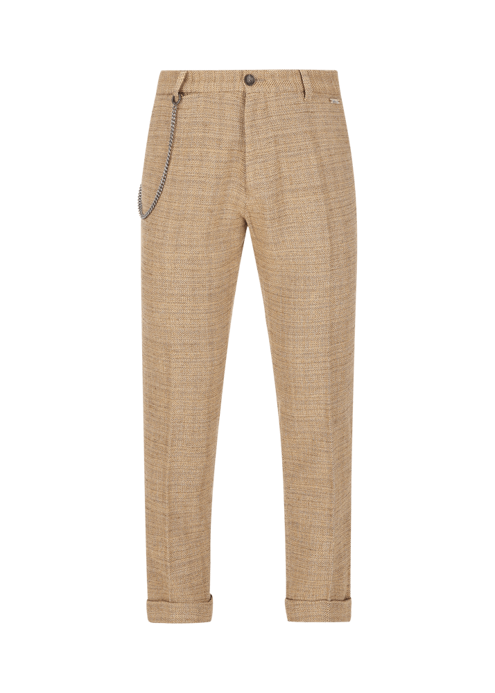 Luis Trenker Pantaloni chino con motivo a spina di pesce modello Lubruneu