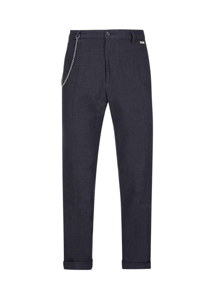 Luis Trenker Pantaloni chino con motivo a spina di pesce modello Lubruneu