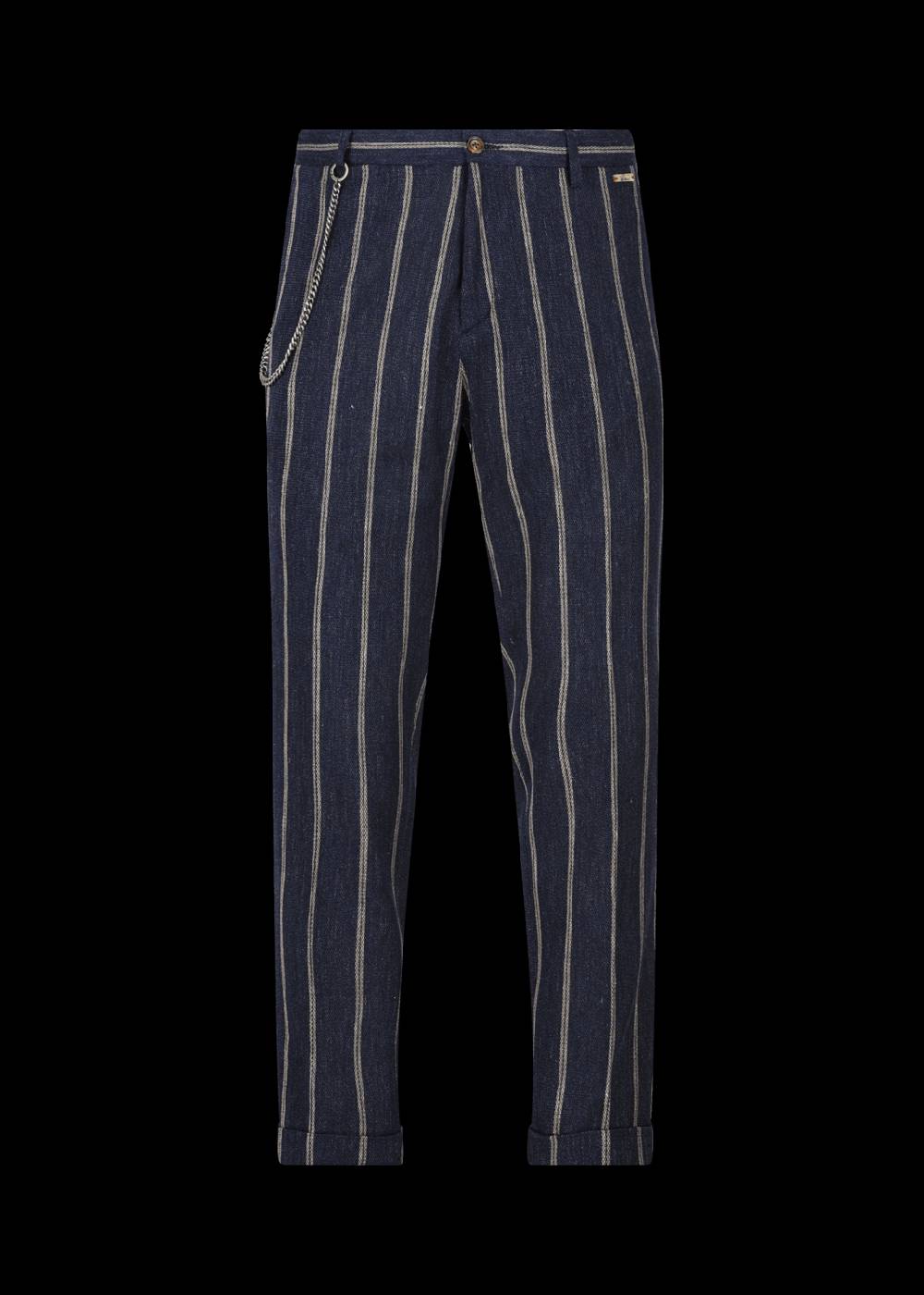 Luis Trenker Pantaloni Chino Con Motivo Gessato Modello Lubruneu