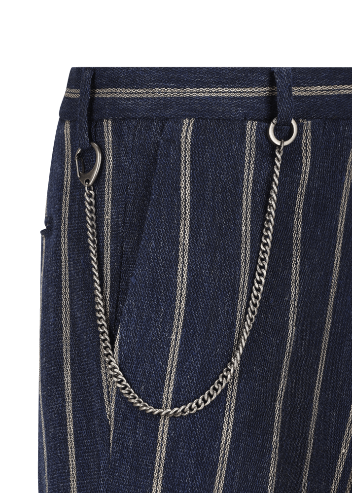 Luis Trenker Pantaloni Chino Con Motivo Gessato Modello Lubruneu