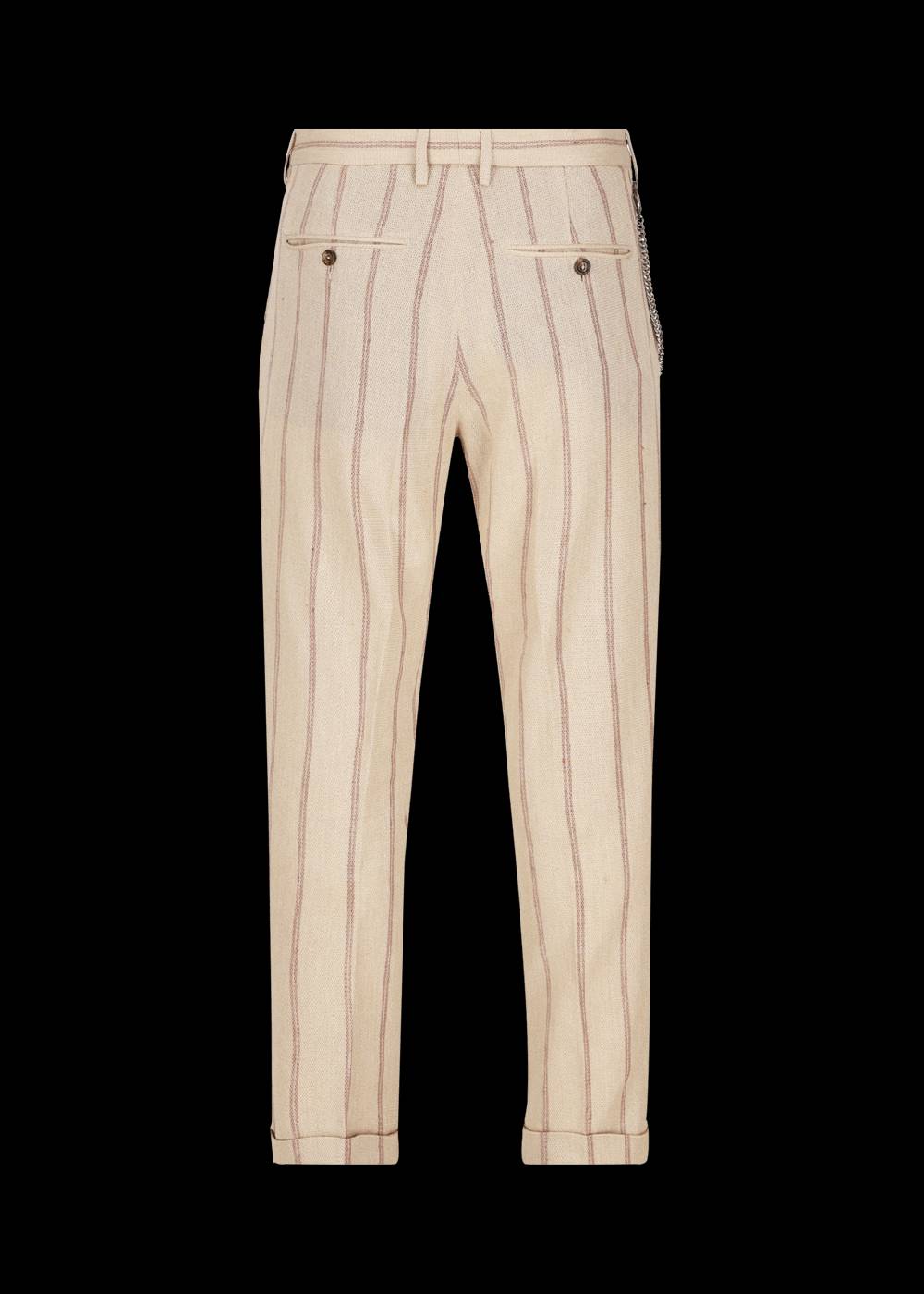 Luis Trenker Pantaloni Chino Con Motivo Gessato Modello Lubruneu