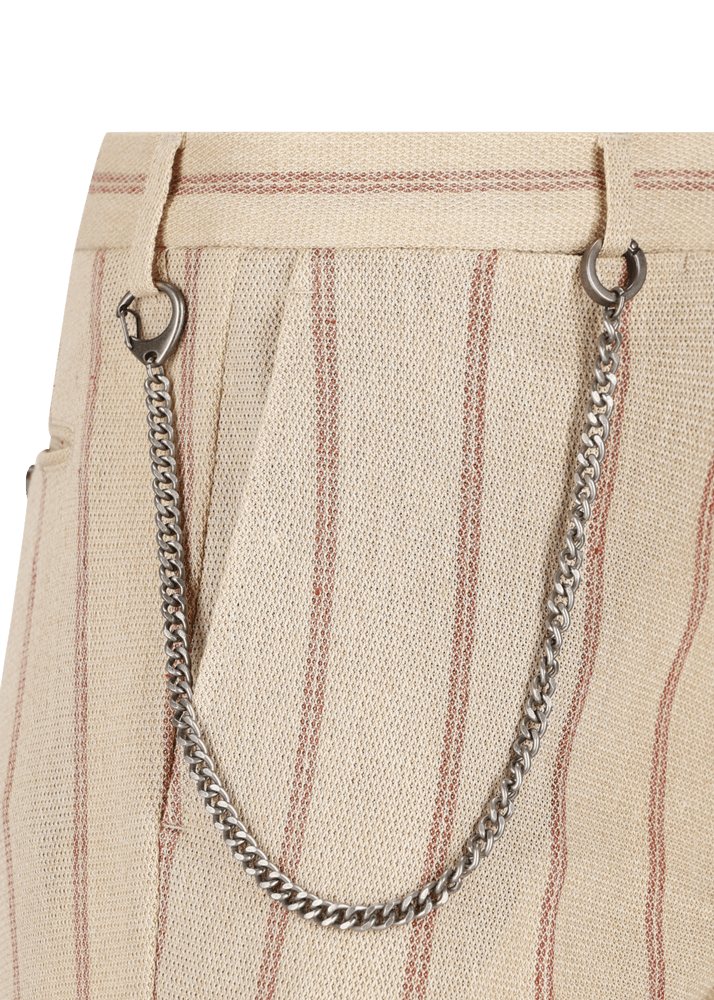 Luis Trenker Pantaloni Chino Con Motivo Gessato Modello Lubruneu