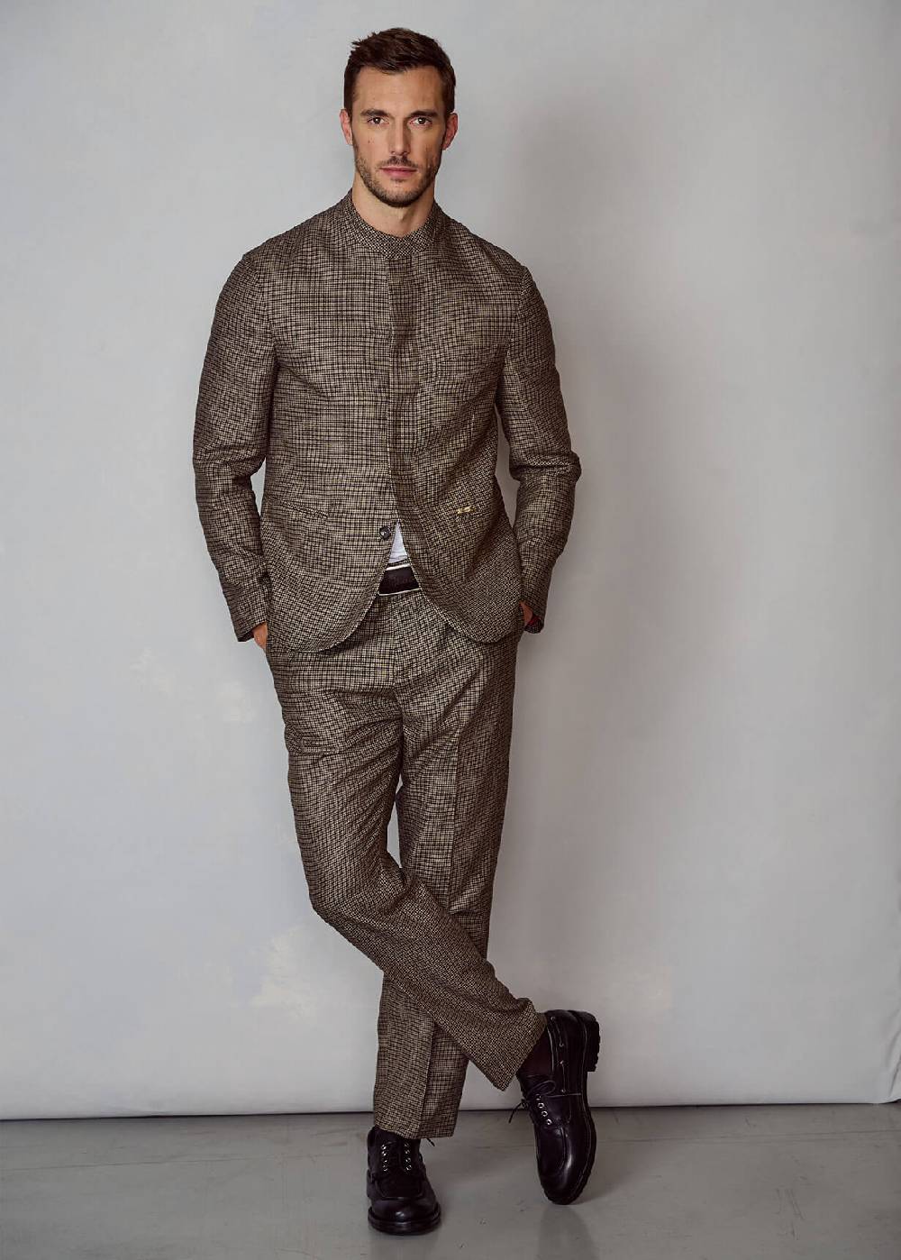 Luis Trenker Pantaloni chino con motivo pied-de-poule Lubogi