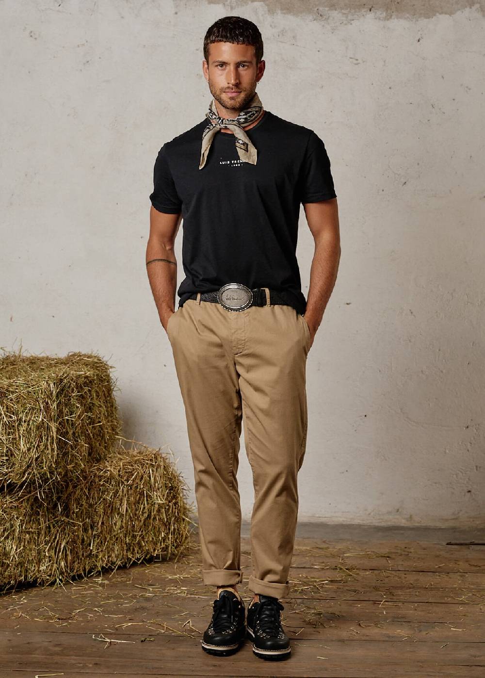 Luis Trenker Pantaloni chino in cotone elasticizzato modello Lubono