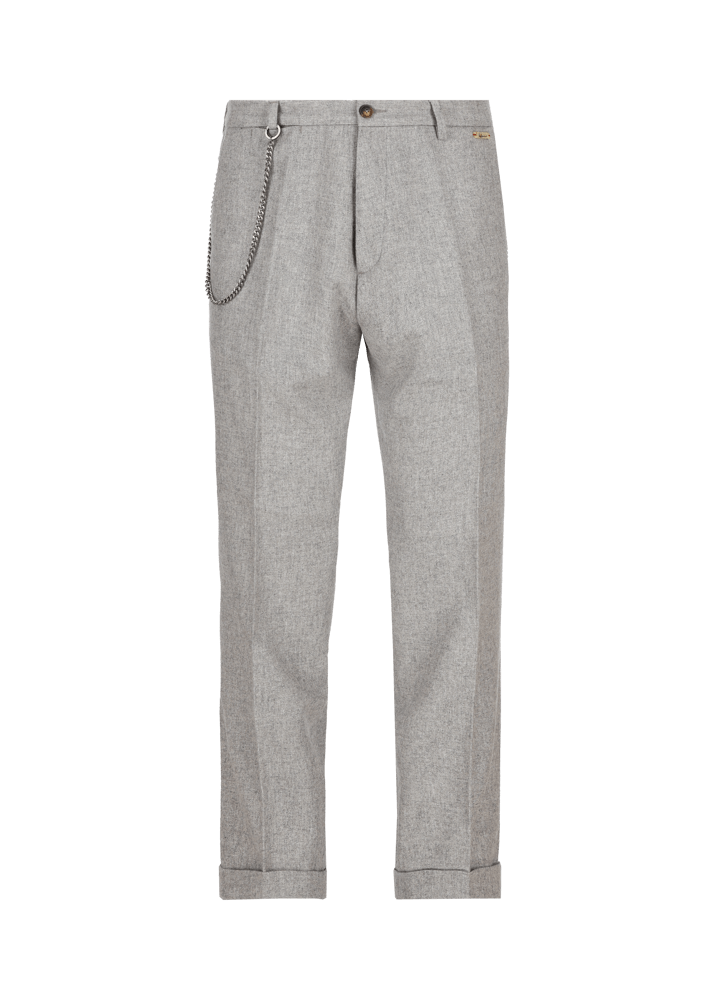 Luis Trenker Pantaloni chino in flanella di lana Lubruneu