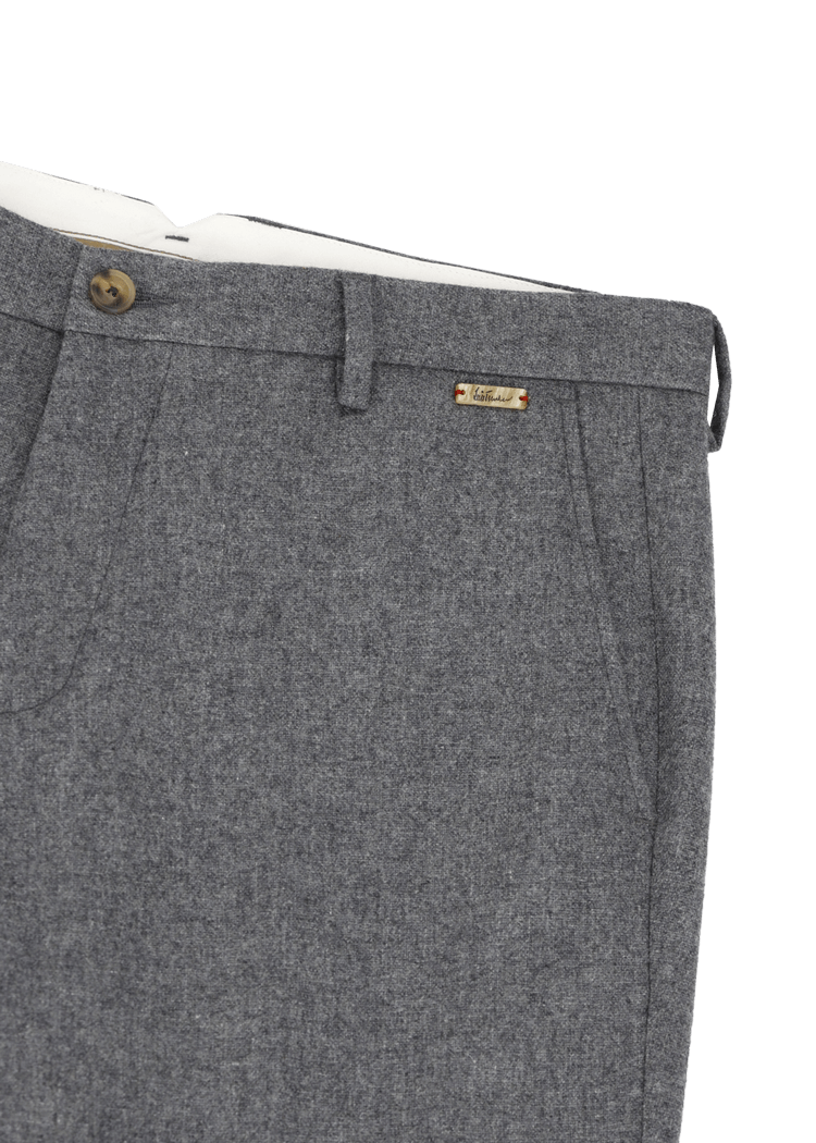Luis Trenker Pantaloni Chino In Flanella Di Lana Lubruneu