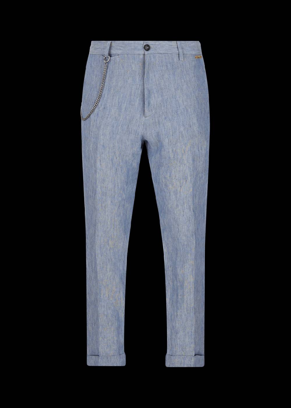 Luis Trenker Pantaloni Chino In Puro Lino Modello Lubruneu