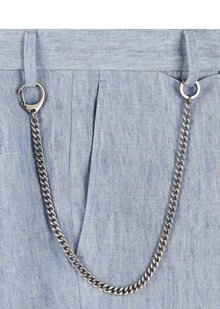 Luis Trenker Pantaloni Chino In Puro Lino Modello Lubruneu