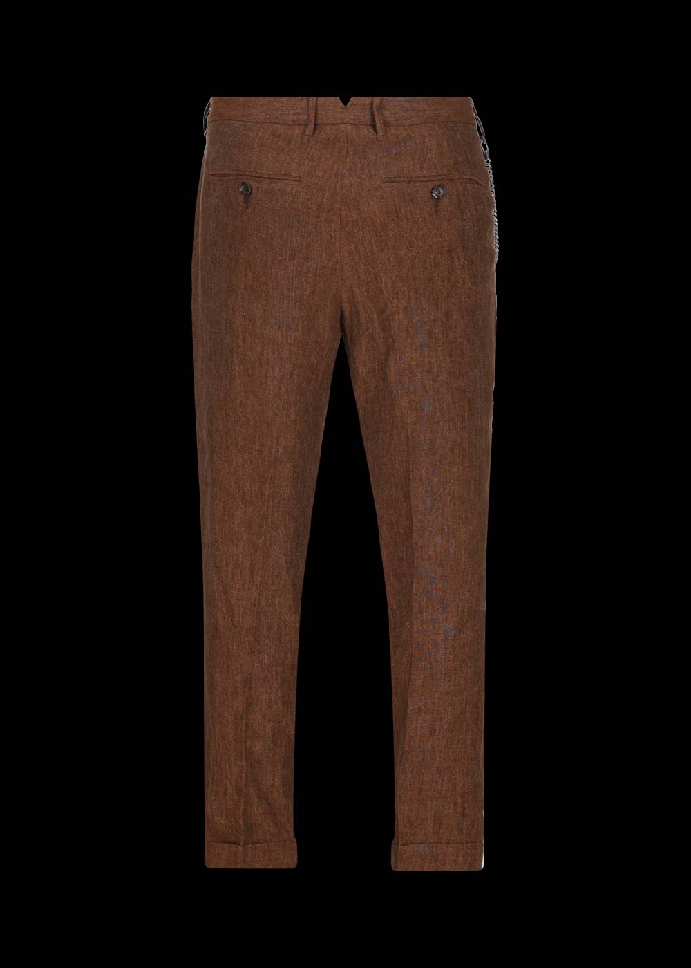 Luis Trenker Pantaloni Chino In Puro Lino Modello Lubruneu