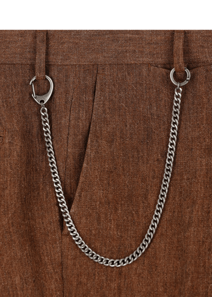 Luis Trenker Pantaloni Chino In Puro Lino Modello Lubruneu