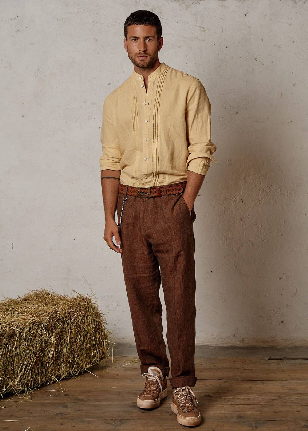 Luis Trenker Pantaloni chino in puro lino modello Lubruneu