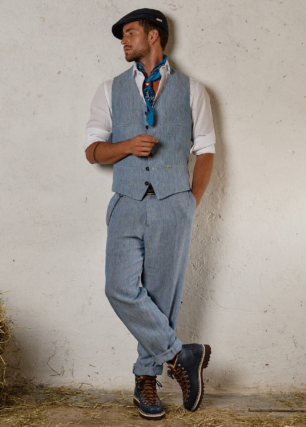 Luis Trenker Pantaloni chino in puro lino modello Lubruneu