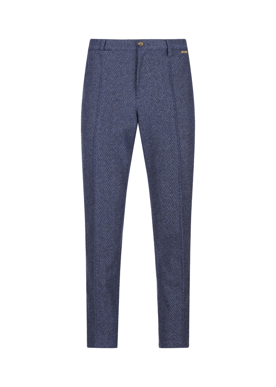 Luis Trenker Pantaloni con motivo a spina di pesce modello Lubrizz