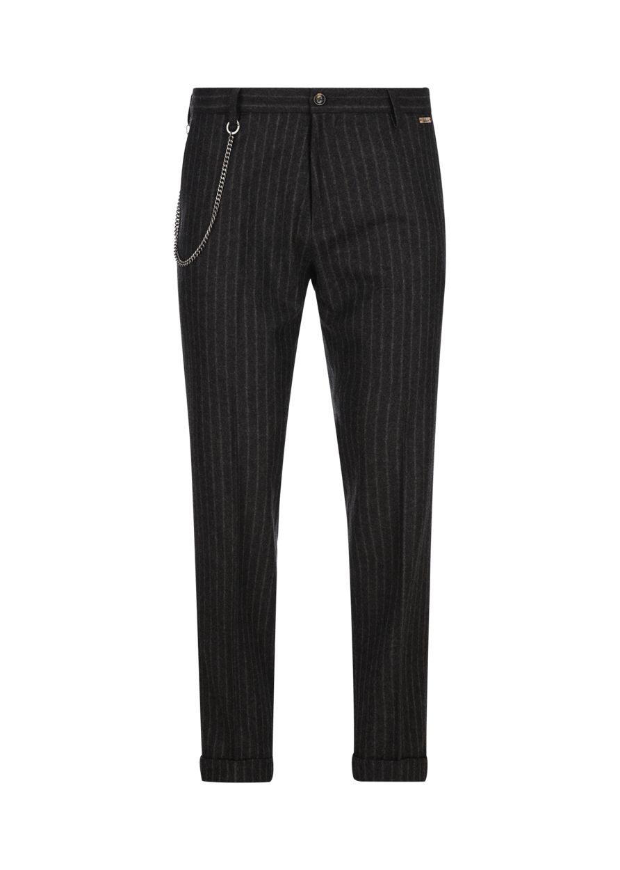 Luis Trenker Pantaloni Con Motivo Gessato Modello Lubruneu