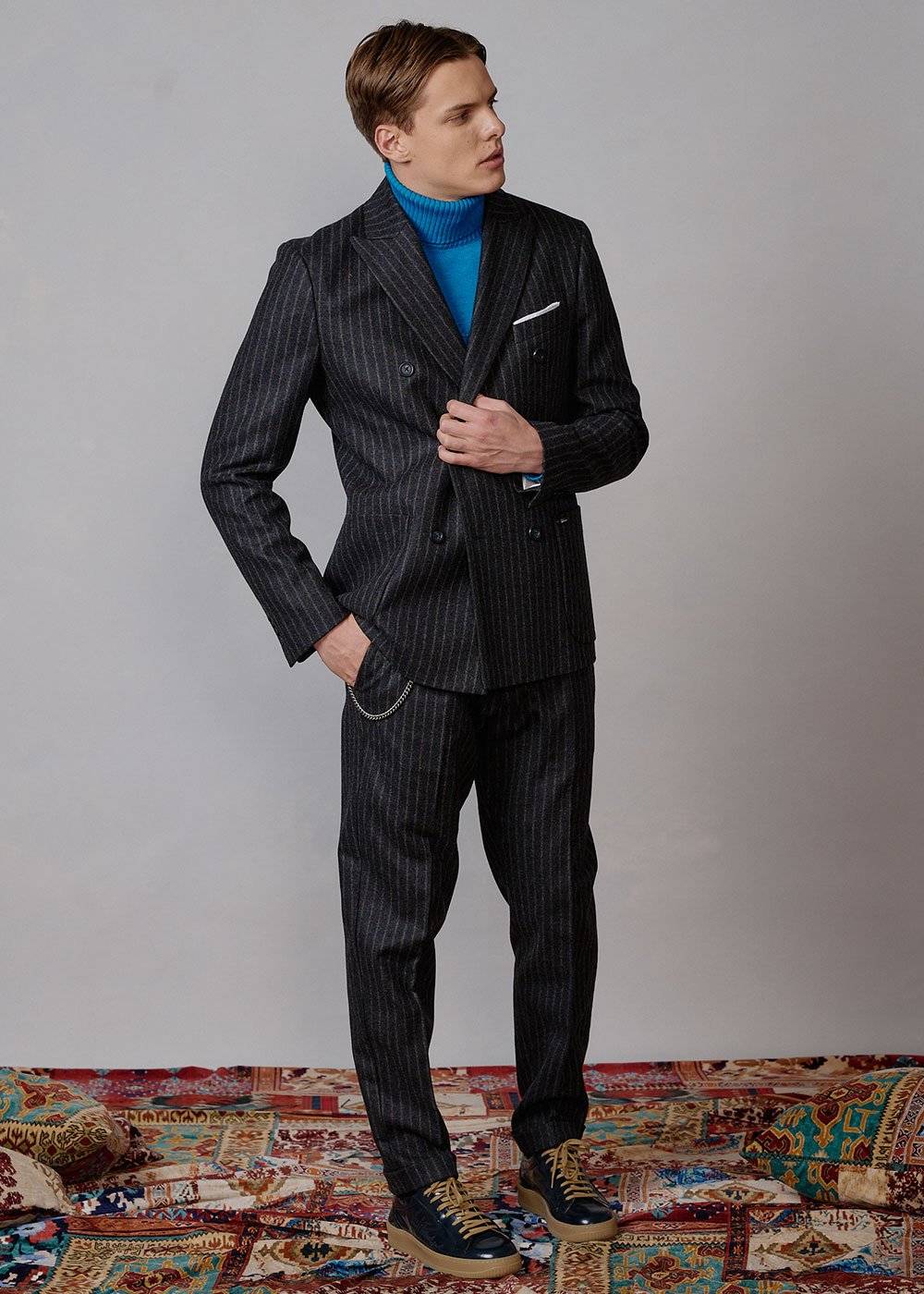 Luis Trenker Pantaloni con motivo gessato modello Lubruneu