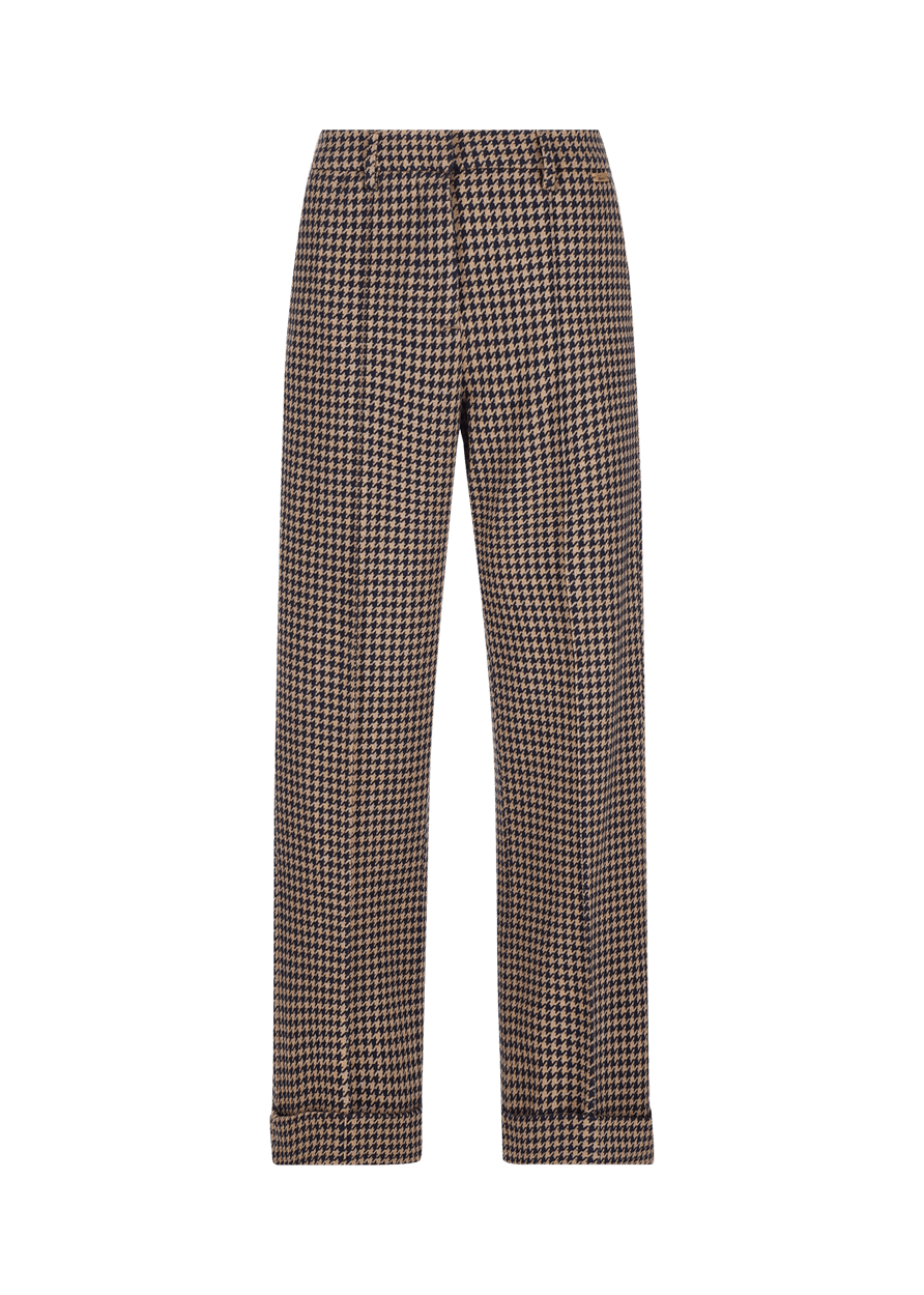 Luis Trenker Pantaloni Con Motivo Pied-de-poule Modello Lulara