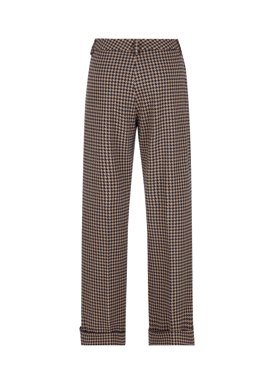 Luis Trenker Pantaloni Con Motivo Pied-de-poule Modello Lulara