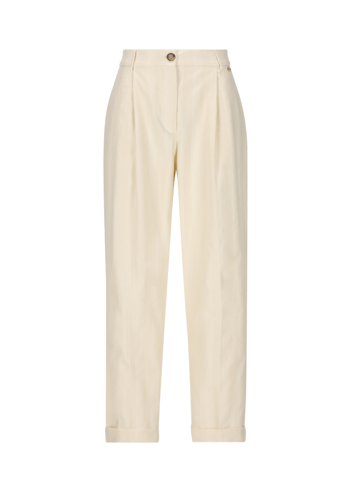 Luis Trenker Pantaloni in cotone e lino dalla vestibilità Carrot Fit modello Luloretta