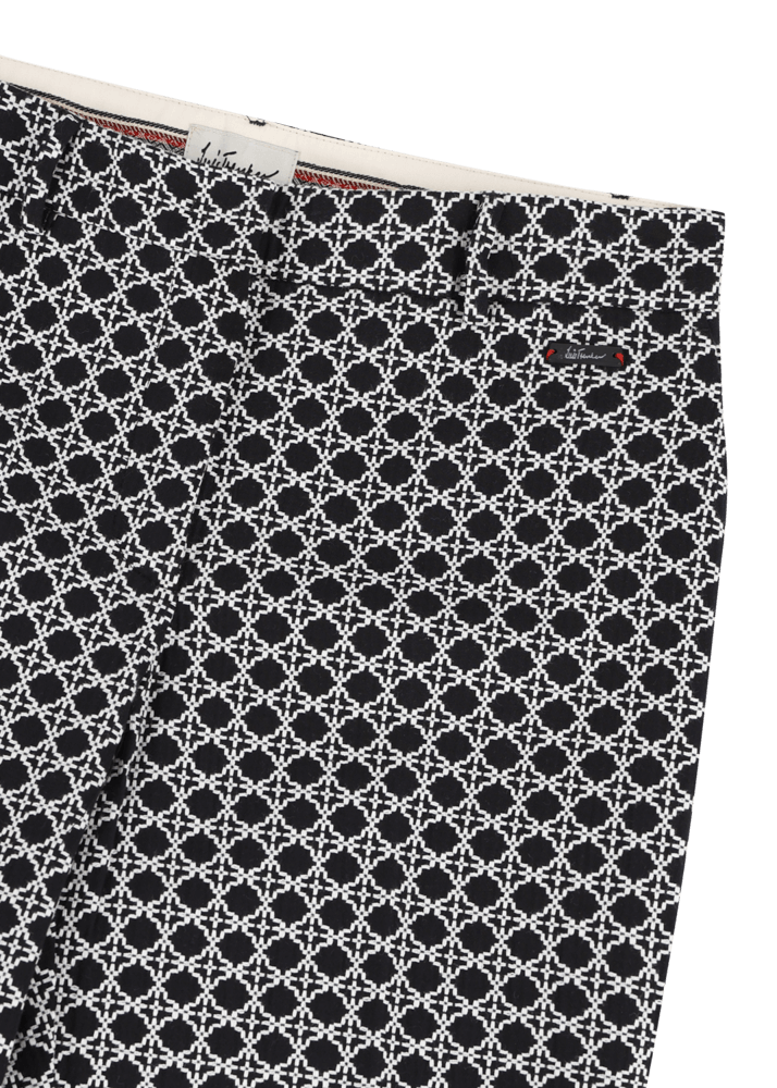 Luis Trenker Pantaloni In Cotone Jacquard Con Taglio Cigarette Cut Modello Luleonelle