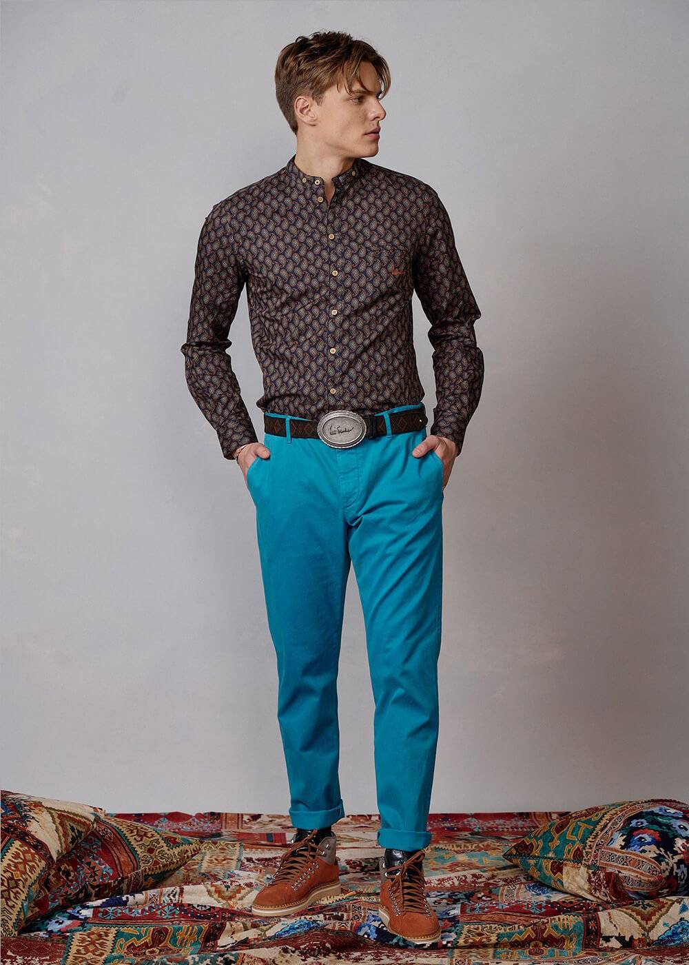 Luis Trenker Pantaloni in gabardine di cotone modello Lubono