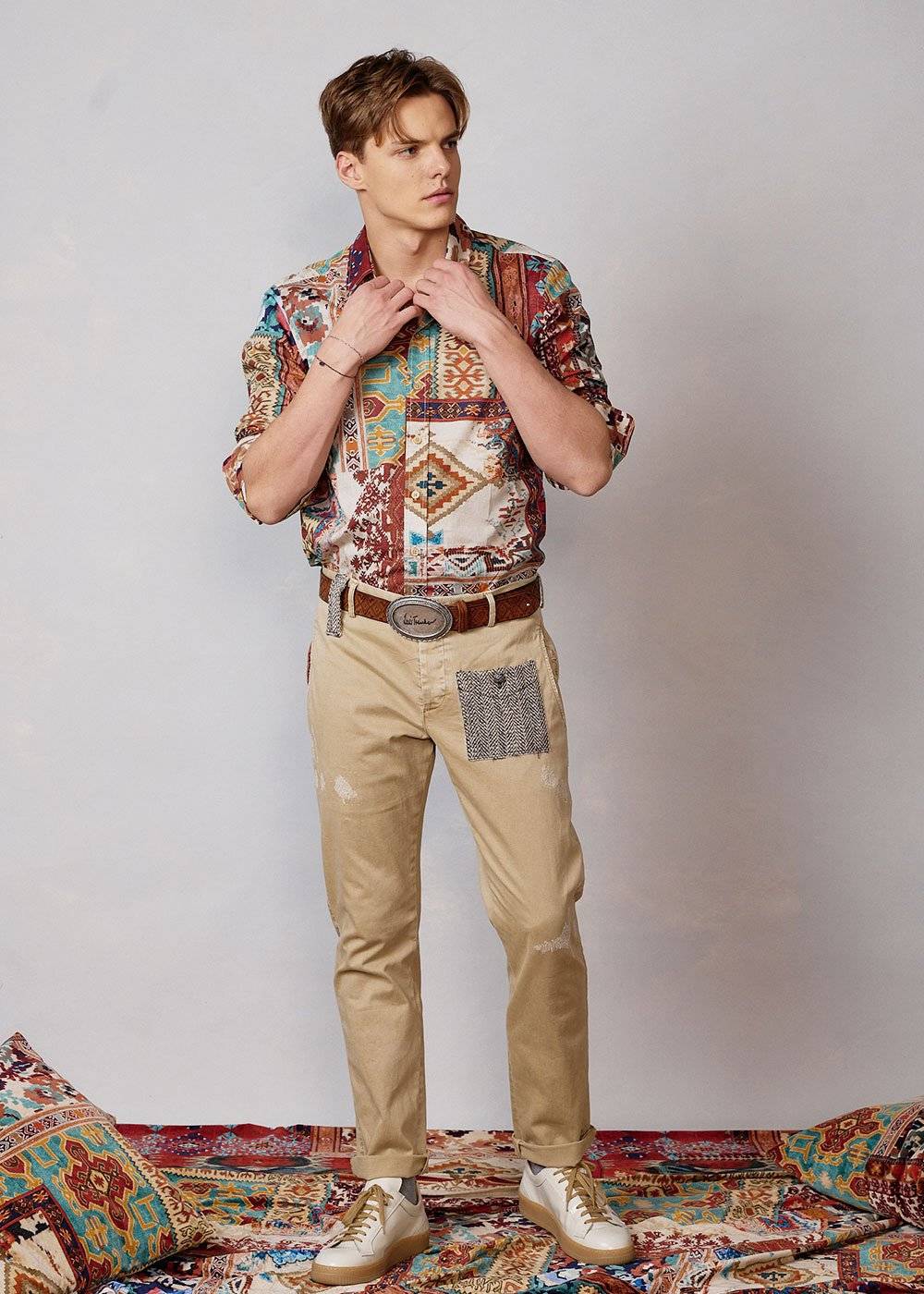 Luis Trenker Pantaloni in gabardine di cotone modello Luboris