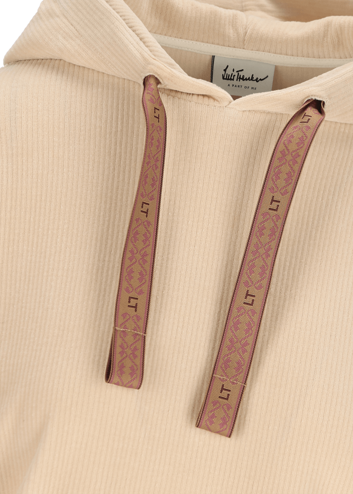 Luis Trenker Pullover Con Cappuccio Realizzato In Jersey Di Velluto A Coste Luannette