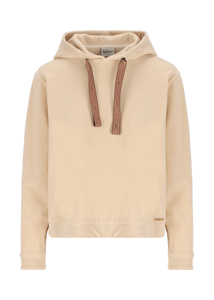 Luis Trenker Pullover con cappuccio realizzato in jersey di velluto a coste Luannette